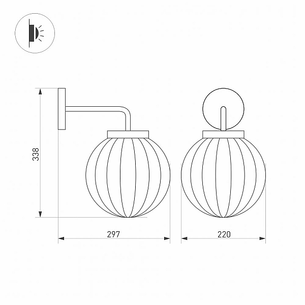 Уличный настенный светодиодный светильник Arlight LGD-Pearl-Wall-7W Warm3000 029973