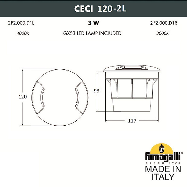 Тротуарный светильник Fumagalli 2F2.000.000.AXG1L