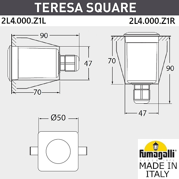 Уличный встраиваемый светильник Fumagalli Teresa 2L4.000.000.LXZ1L