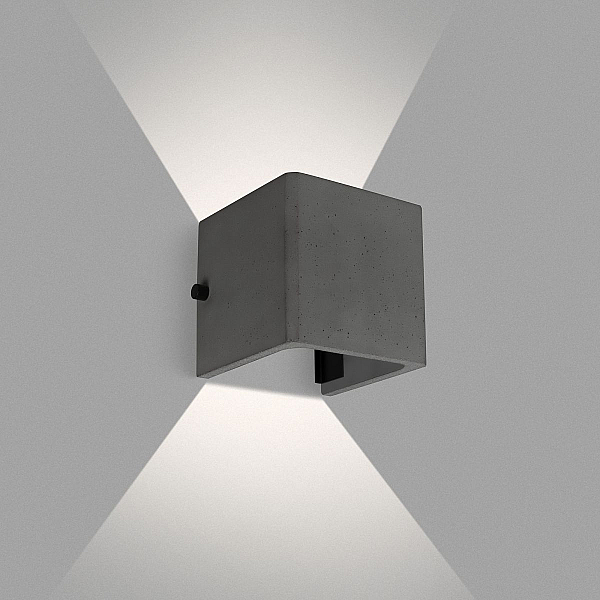 Уличный настенный светильник Arlight LGD-PERAN-WALL-S120x120-6W Warm3000 (BK, 0-80 deg, 230V) (IP65 Бетон) 051748