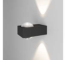 Уличный настенный светильник Elektrostandard Lenses черный 35191/W 4690389216428 a070458