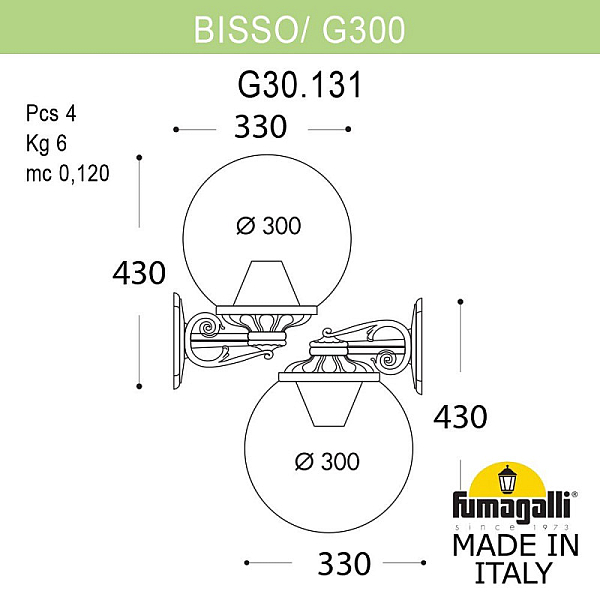 Уличный настенный светильник Fumagalli G30.131.000.WYE27