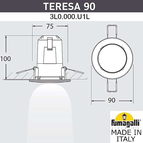 Уличный встраиваемый светильник Fumagalli Teresa 3L0.000.000.WYU1L