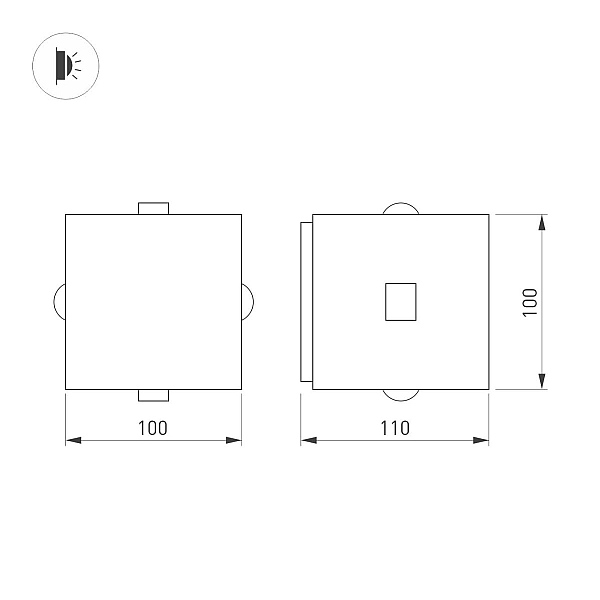 Уличный настенный светильник Arlight LGD-VERSATI-4x3W Day4000 (Черный, 4x3 deg, 230V) (IP65 Металл) 063927