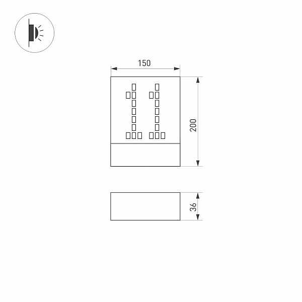 Уличный настенный светодиодный светильник Arlight LGD-Sign-Wall-S150x200-3W Warm3000 031060