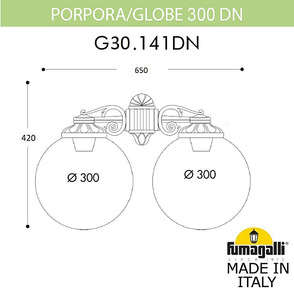 Уличный настенный светильник Fumagalli G30.141.000.AZE27DN
