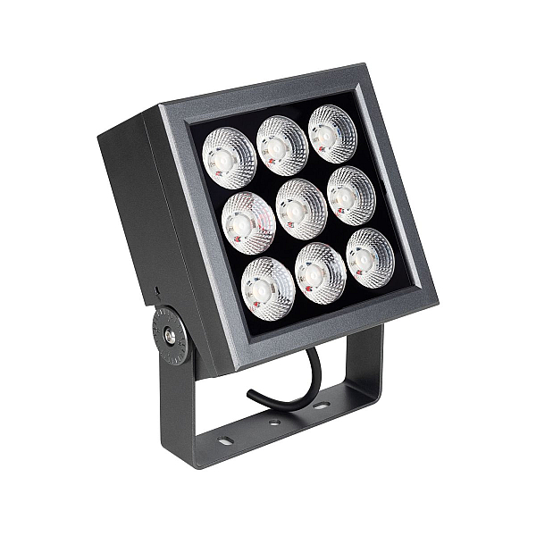 Прожектор Arlight KT-BLOCK-S185x185-36W RGBW-Day (Графит, 60 deg, 24V, DMX512) (IP66 Металл) 066390
