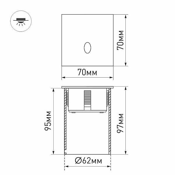 Уличный светодиодный светильник Arlight LT-Gap-S70x70-3W Warm3000 031167