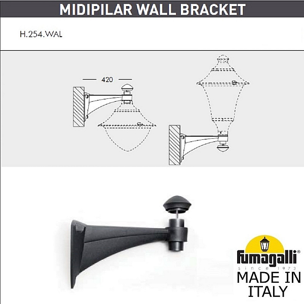 Уличный настенный светильник Fumagalli F50.254.000.AXE27