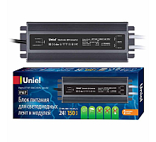 Блок питания Uniel 24V 150W IP67 6,3A UET-VAF-150B67 24V IP67 UL-00007578