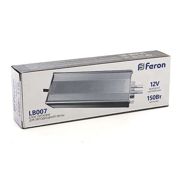 Блок питания для светодиодной ленты Feron LB007 12V 150W IP67 12,5A 48060
