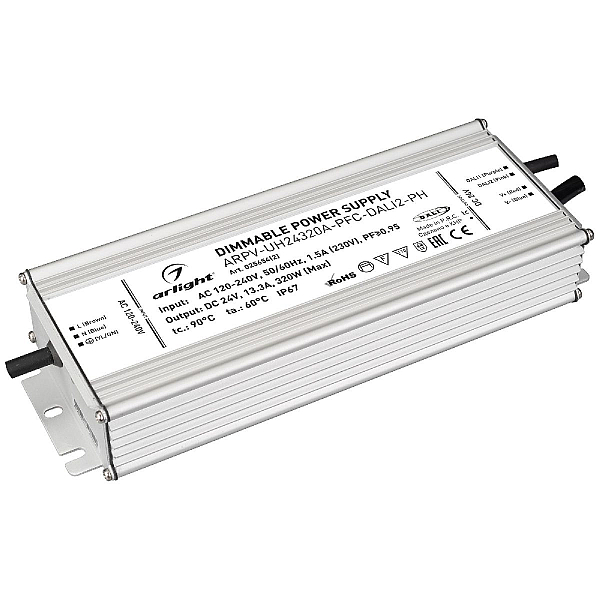 Блок питания Arlight ARPV-UH24320A-PFC-DALI2-PH (24V, 13.3A, 320W, IP67) 025654(2)