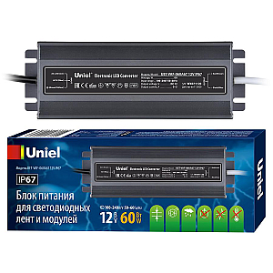 Блок питания Uniel 12V 60W IP67 5A UET-VAF-060A67 12V IP67 UL-00007575