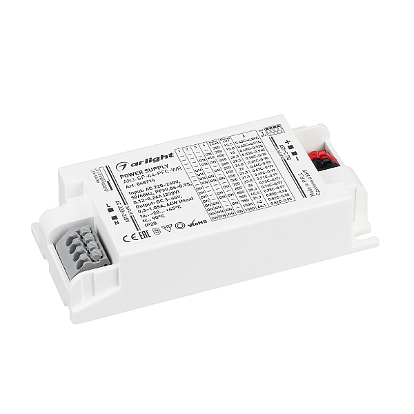 Блок питания Arlight ARJ-SP-44-PFC-WR (44W, 3-45V, 0.3-1.05A) 048715