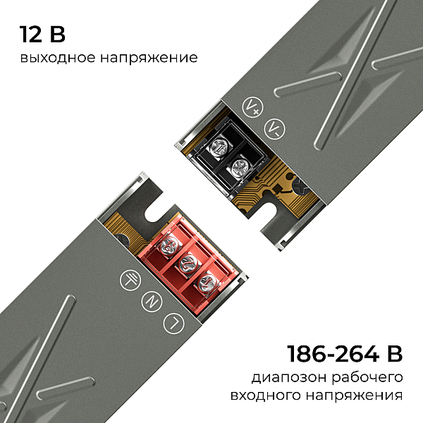 Блок питания Apeyron 12В 15Вт 186-264В 125А IP20 03-250