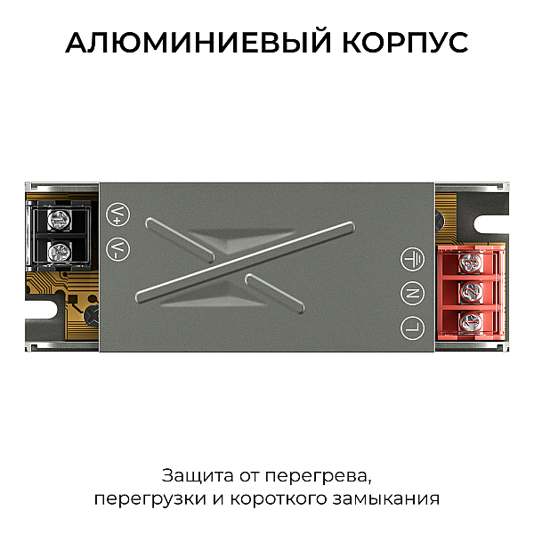 Блок питания Apeyron 12В 15Вт 186-264В 125А IP20 03-250