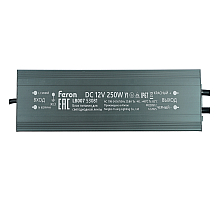 Трансформатор электронный для светодиодной ленты Feron LB007 250W 12V IP67 (драйвер) 53081