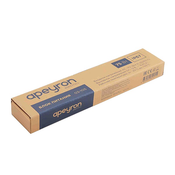 Блок питания Apeyron 12В (СТ) 75Вт импульсный IP67 170-264В 6,25А 03-105