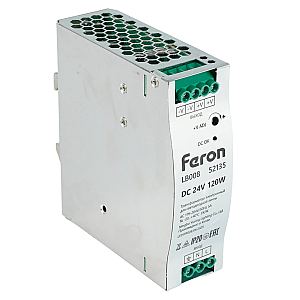 Трансформатор электронный на DIN-рейку Feron LB008 120W 24V IP20 52135