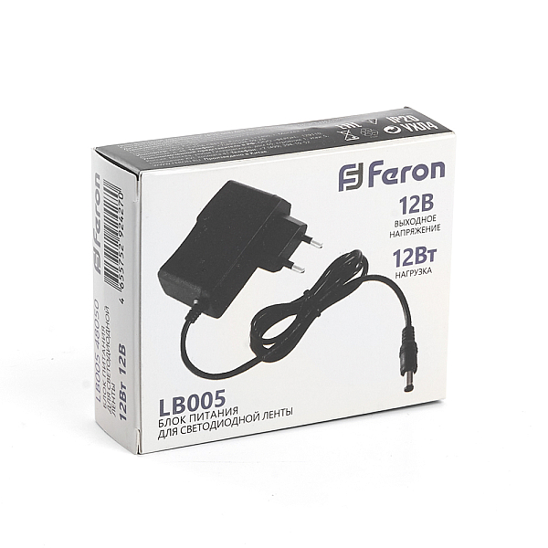 Блок питания для светодиодной ленты Feron LB005 12V 12W IP20 1A 48050