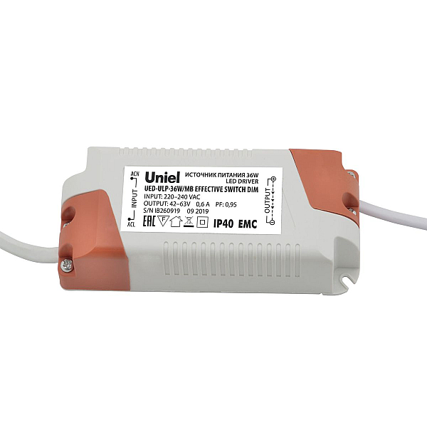 Блок питания диммируемый для светодиодных панелей ULP-36W Uniel UED-ULP-36W/MB EFFECTIVE SWITCH DIM UL-00006491