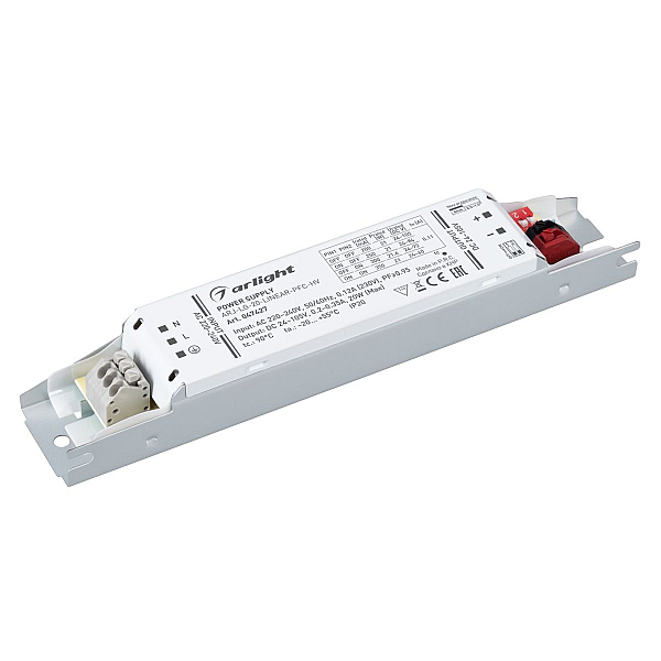 Блок питания Arlight ARJ-LG-20-LINEAR-PFC-HV (20W, 24-105V, 0.2-0.35A) (IP20 Металл) 047427