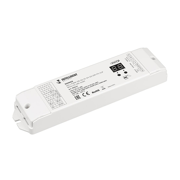 Универсальный 5-канальный диммер для светодиодной ленты Arlight DALI-PWM-105-82-1G-SH-D2-DRI-PS-SUF White (12-48V, 5x3A) (IARL, IP20 Пластик) 050431