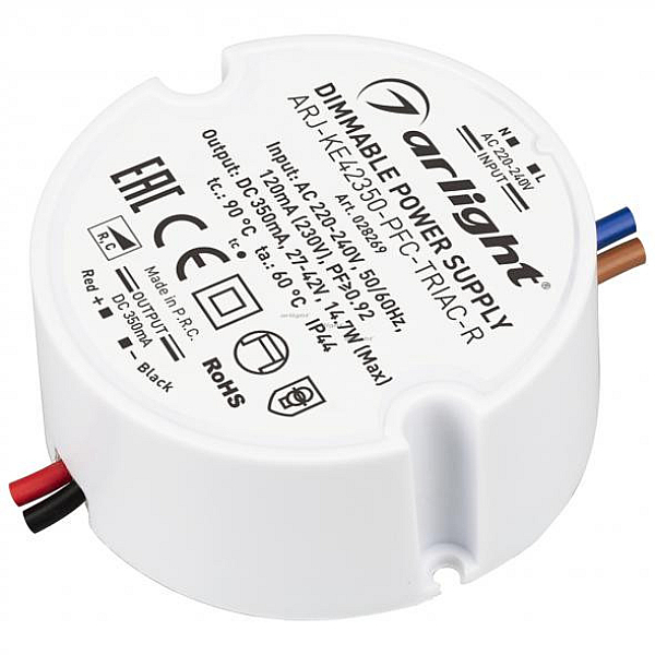 Драйвер Arlight ARJ-KE42350-PFC-Triac-R 27-42V 15W IP44 0,35A 028269