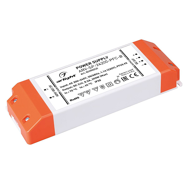 Блок питания Arlight ARV-SP-24200-PFC-B (24V, 8.3A, 200W, IP20) 022922(2)