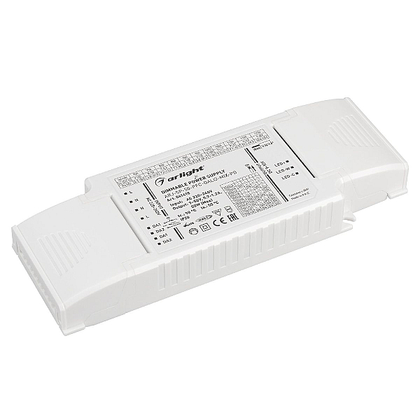 Блок питания Arlight ARJ-SP-50-PFC-DALI2-MIX-PD (50W, 9-55V, 0.7-1.2А, IP20) 041418