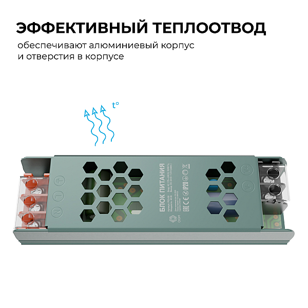 Блок питания OGM 24В, 40Вт, 175-240В, 1,6А, IP20 PS3-56