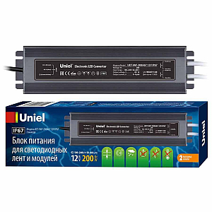 Блок питания Uniel 12V 200W IP67 16,7A UET-VAF-200A67 12V IP67 UL-00007579