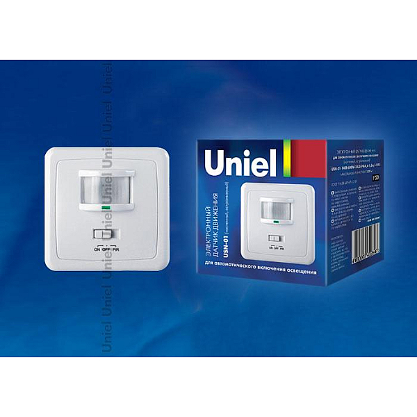 Датчик движения Uniel USN-13-360R-1200W-3LUX-12M-0,6-1,5m/s-WH 06565