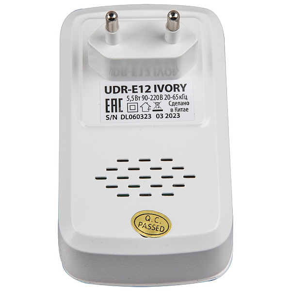 Ультразвуковой отпугиватель насекомых и грызунов Uniel UDR-E12 Ivory UL-00004563