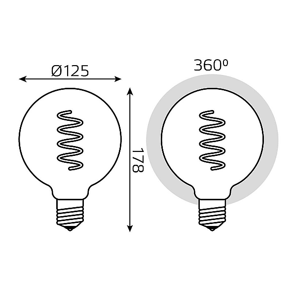 Лампа светодиодная диммируемая филаментная Gauss E27 5W 1800K розовая 1011802105
