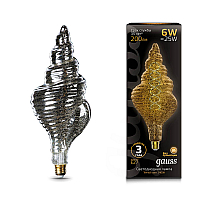 Лампа светодиодная филаментная Gauss E27 6W 2400K серая 166802008
