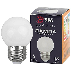 Лампа светодиодная Эра E27 1W 3000K ERAW45-E27 Б0049577