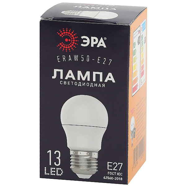 Лампа светодиодная ЭРА E27 3W 3000K белая ERAW50-E27 Б0049582