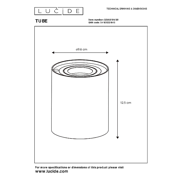 Настольная лампа Lucide Tube 22552/05/30
