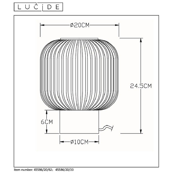 Настольная лампа Lucide Maloto 45586/20/33