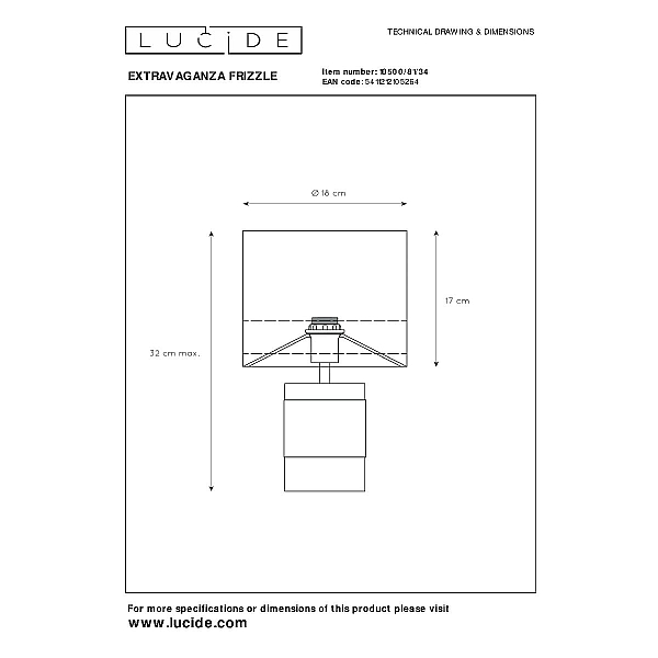 Настольная лампа Lucide Extravaganza Frizzle 10500/81/34