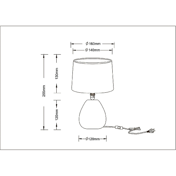 Настольная лампа Arte Lamp Wurren A5016LT-1WH
