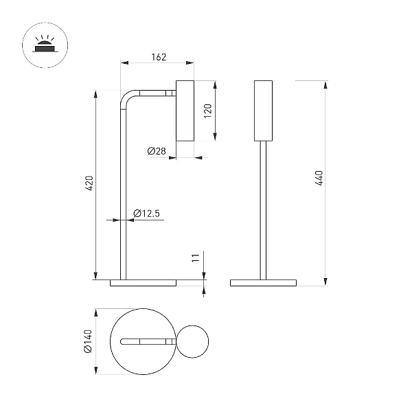 Настольная лампа Arlight SP-VERDI-TAB-3W Warm3000 051670