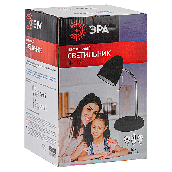 Настольная лампа ЭРА N-116-Е27-40W-BK Б0047201