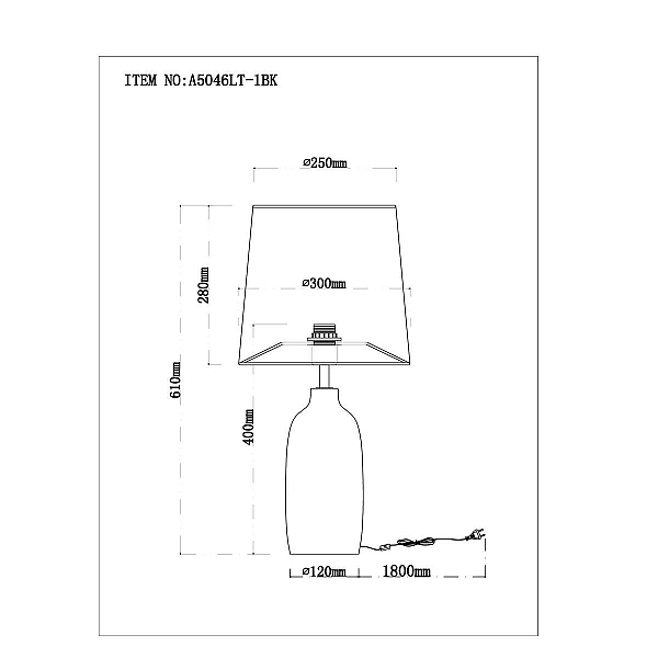 Настольная лампа Arte Lamp Rukbat A5046LT-1BK
