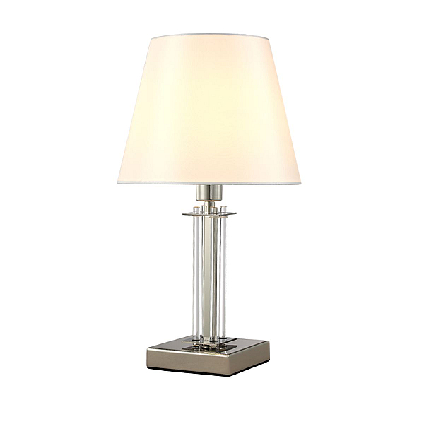 Настольная лампа Crystal Lux Nicolas LG1 Nickel/White