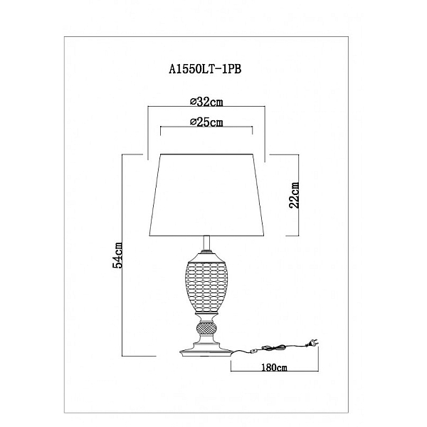 Настольная лампа Arte Lamp Radison A1550LT-1PB