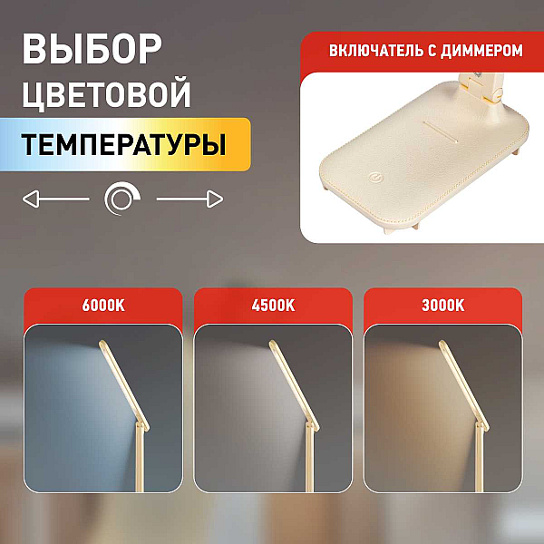 Настольная лампа аккумуляторная ЭРА NLED-495-5W-BG Б0057191