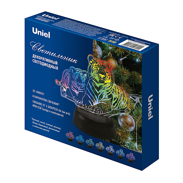 Настольная лампа Uniel ULI-M508 RGB/3AA TIGER FAMILY/BLACK UL-00008403