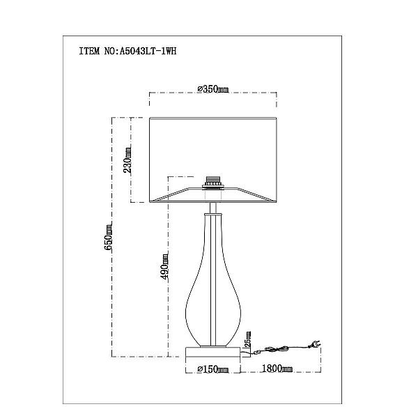 Настольная лампа Arte Lamp Naos A5043LT-1WH